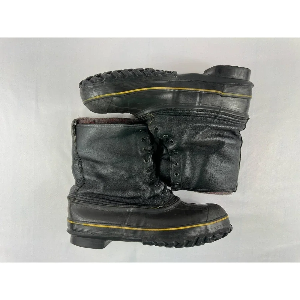 LaCrosse Insulated Rubber Leather Black Boots Men's Size 14 Made in USA